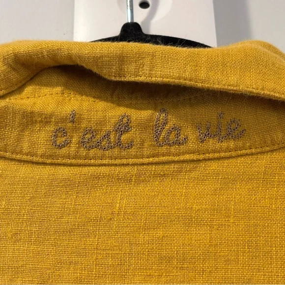 Soludos Mustard 100% linen light jacket - Size Large - Picture 4 of 7
